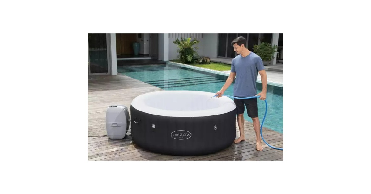 Bestway Whirlpool LAY-Z-SPA Miami AirJet, Schwimmbad(schwarz, Ø 180cm x 66cm)