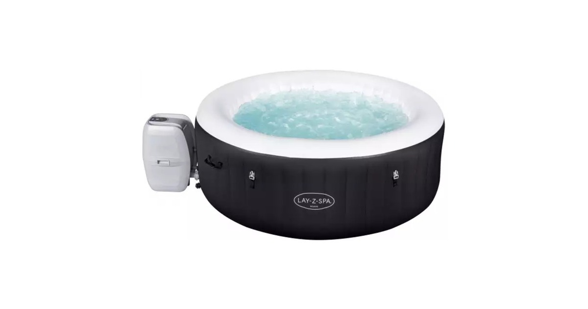 Bestway Whirlpool LAY-Z-SPA Miami AirJet, Schwimmbad(schwarz, Ø 180cm x 66cm)