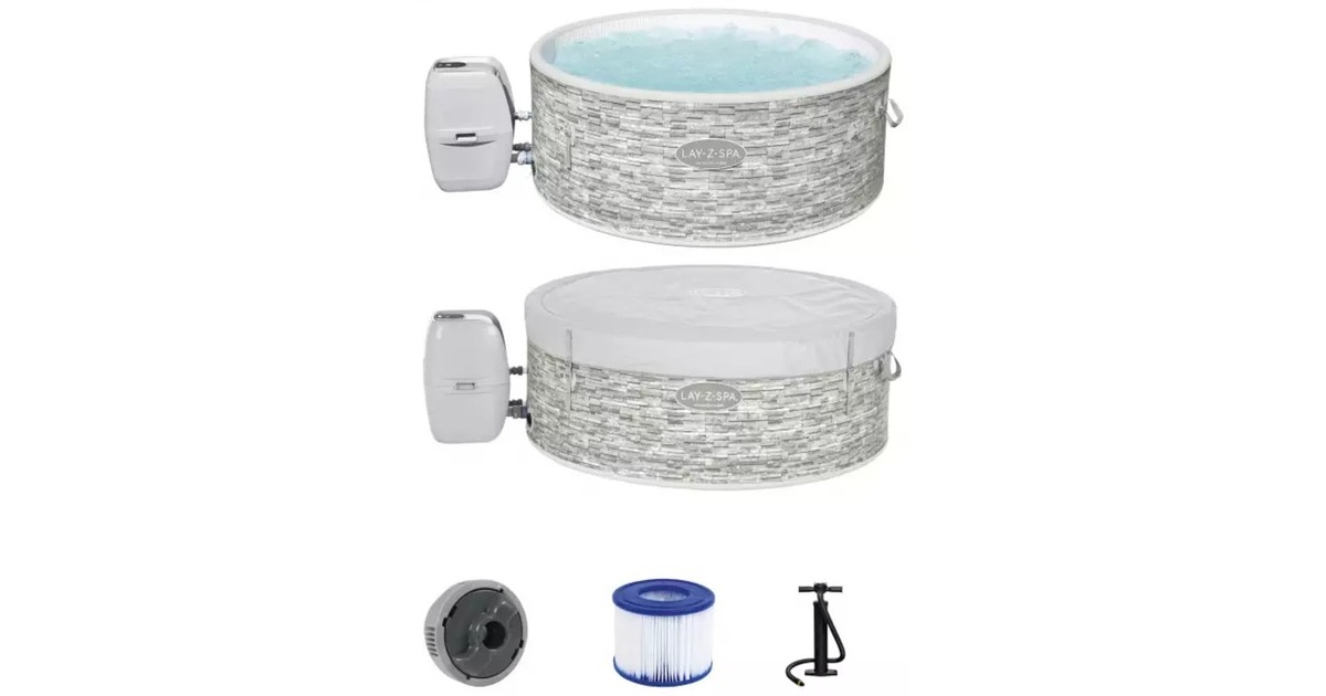 Bestway Whirlpool LAY-Z-SPA Vancouver AirJet Plus, mit App-Steuerung, Schwimmbad(hellgrau, Ø 155cm x 60cm) Bestway Whirlpool LAY-Z-SPA Vancouver AirJet Plus, mit App-Steuerung, Schwimmbad(hellgrau, Ø 155cm x 60cm)