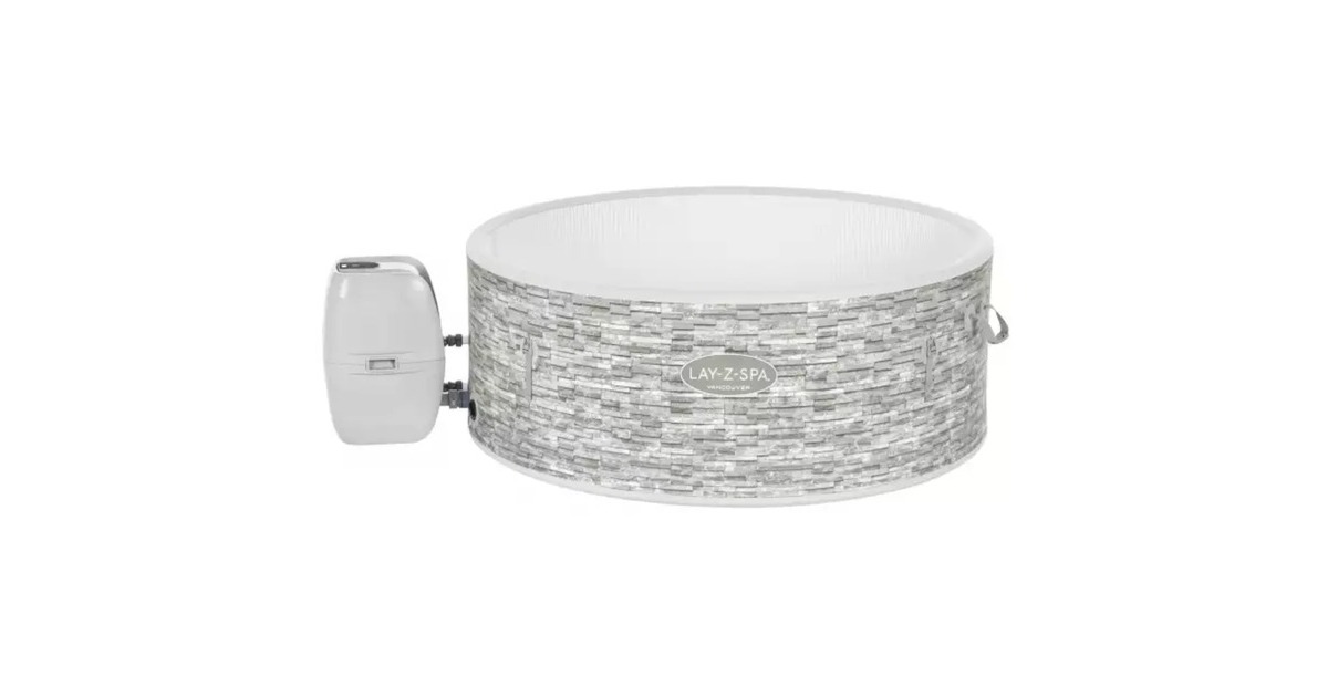 Bestway Whirlpool LAY-Z-SPA Vancouver AirJet Plus, mit App-Steuerung, Schwimmbad(hellgrau, Ø 155cm x 60cm)