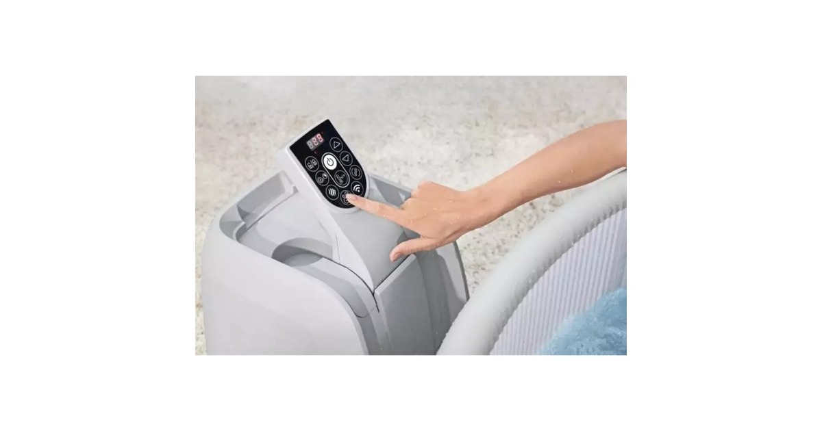 Bestway Whirlpool LAY-Z-SPA Vancouver AirJet Plus, mit App-Steuerung, Schwimmbad(hellgrau, Ø 155cm x 60cm)