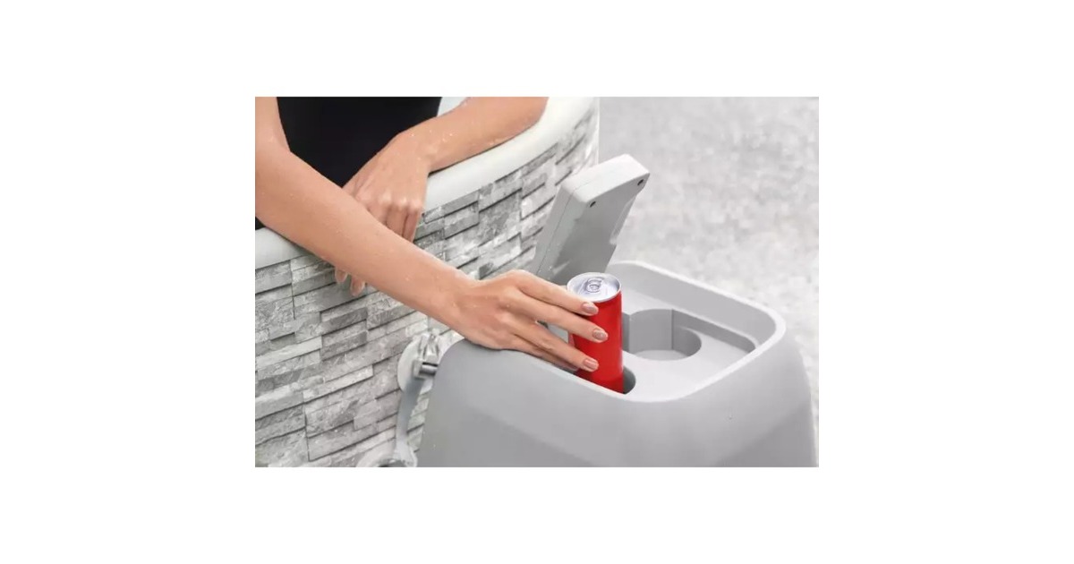 Bestway Whirlpool LAY-Z-SPA Vancouver AirJet Plus, mit App-Steuerung, Schwimmbad(hellgrau, Ø 155cm x 60cm)