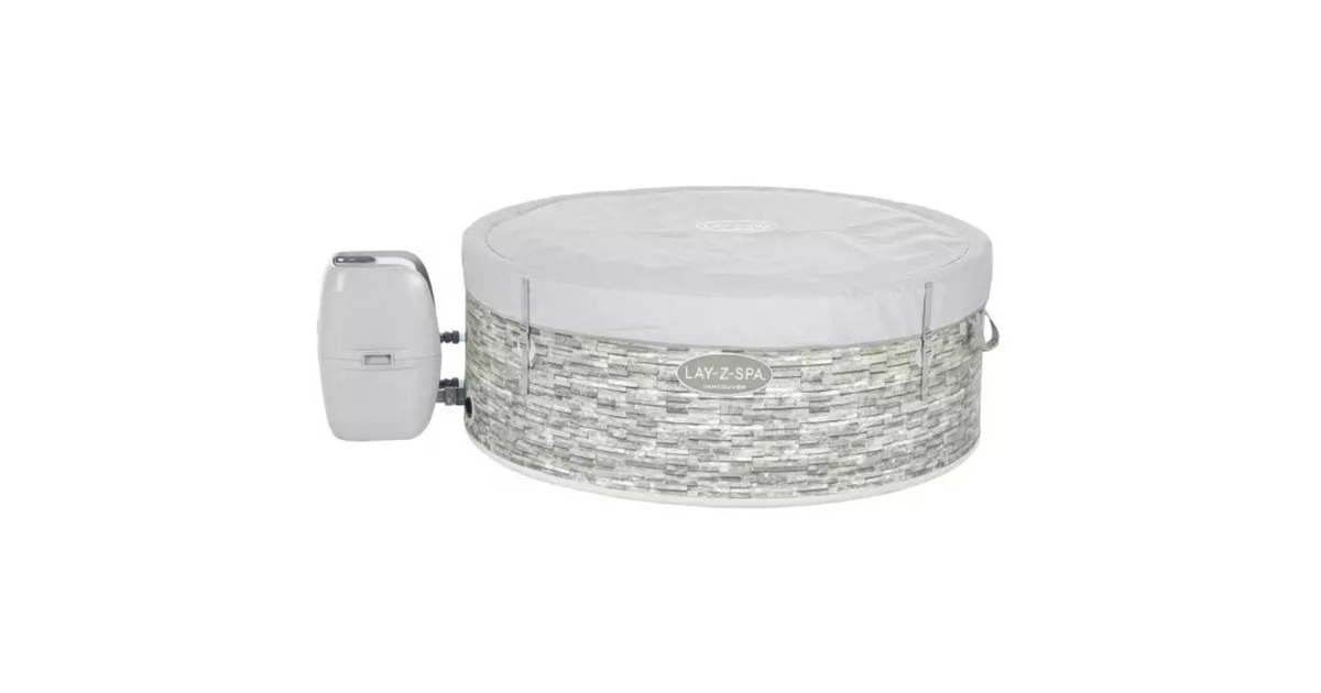 Bestway Whirlpool LAY-Z-SPA Vancouver AirJet Plus, mit App-Steuerung, Schwimmbad(hellgrau, Ø 155cm x 60cm)