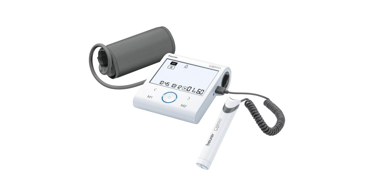 Beurer BM 96 Cardio mit EKG-Funktion, Blutdruckmessgerät(weiß/grau)