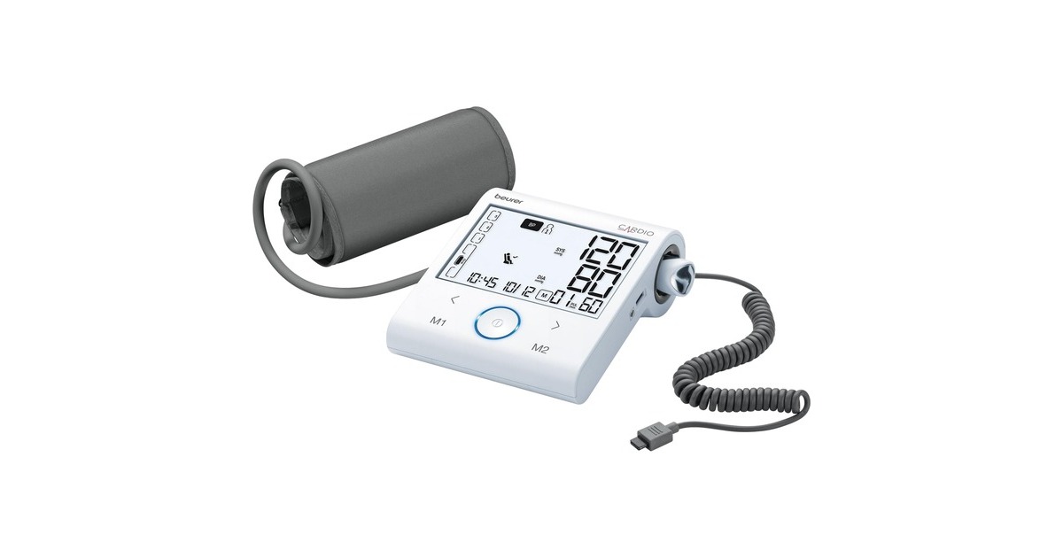 Beurer BM 96 Cardio mit EKG-Funktion, Blutdruckmessgerät(weiß/grau)