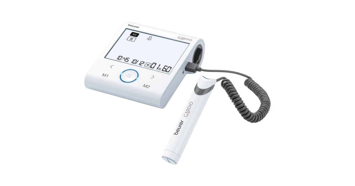 Beurer BM 96 Cardio mit EKG-Funktion, Blutdruckmessgerät(weiß/grau)