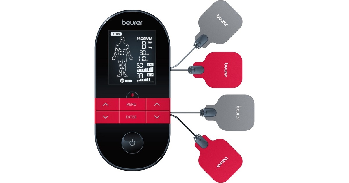 Beurer Digital TENS/EMS EM 59 Heat, Massagegerät(schwarz/rot)