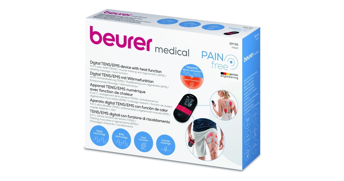 Beurer Digital TENS/EMS EM 59 Heat, Massagegerät(schwarz/rot)