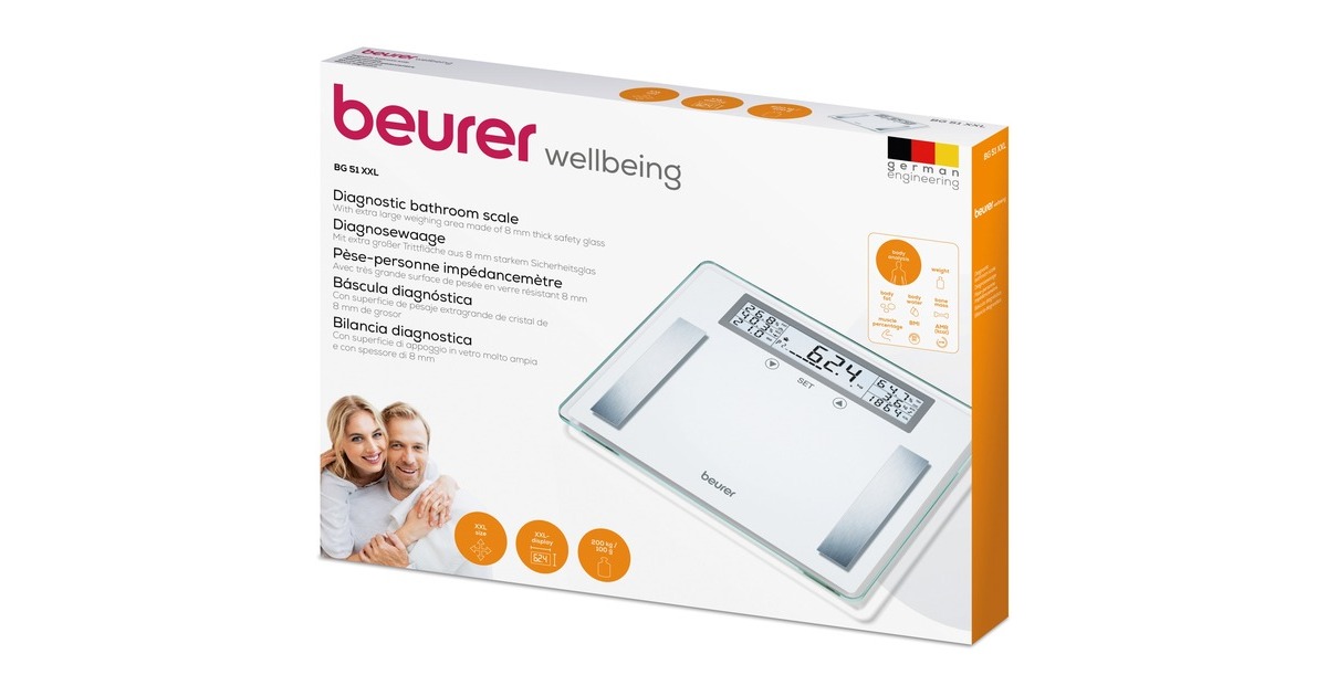 Beurer Körperanalysewaage BG 51 XXL(weiß/edelstahl (gebürstet))