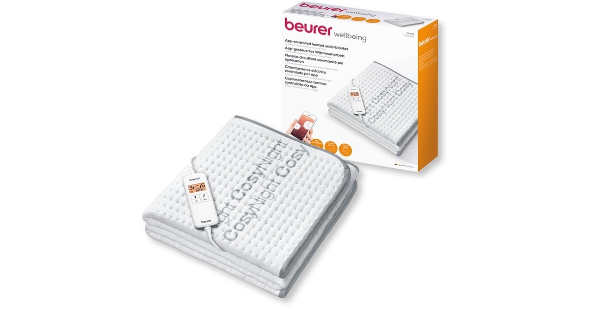 Beurer Komfort-Wärmeunterbett UB 190 CosyNight(weiß/hellgrau, 80 x 150 cm)