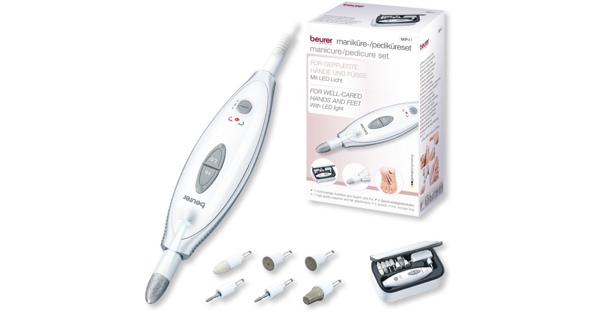 Beurer MP 41 Maniküre-/Pediküre-Set, Nagelpflege(weiß/grau)