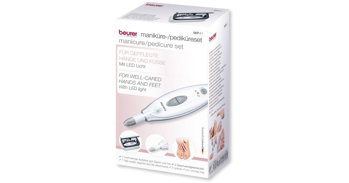 Beurer MP 41 Maniküre-/Pediküre-Set, Nagelpflege(weiß/grau)