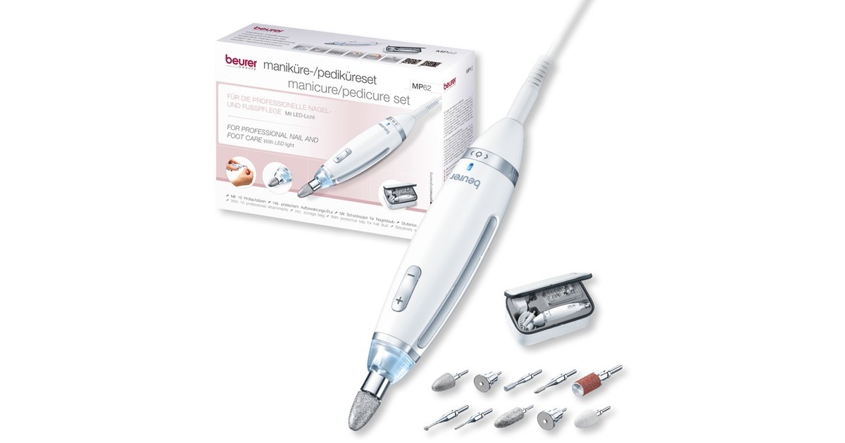 Beurer MP 62 Maniküre-/Pediküre-Set, Nagelpflege(weiß/silber)