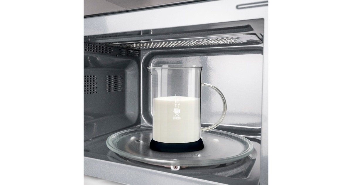 Bialetti Cappuccinatore aus Glas, Milchaufschäumer(schwarz/transparent)