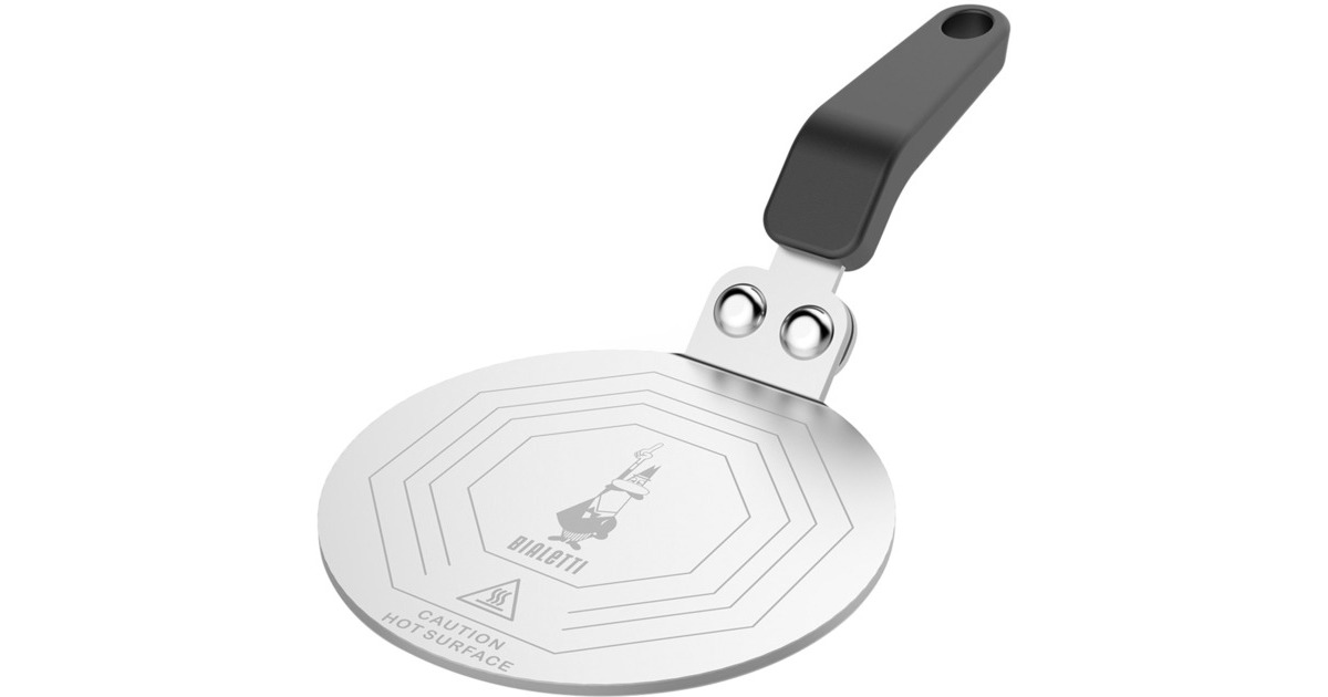 Bialetti Induktions-Adapterplatte für Mokka, Untersetzer(schwarz/silber, Ø 13cm)