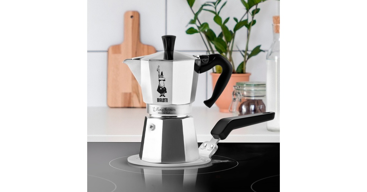 Bialetti Induktions-Adapterplatte für Mokka, Untersetzer(schwarz/silber, Ø 13cm)