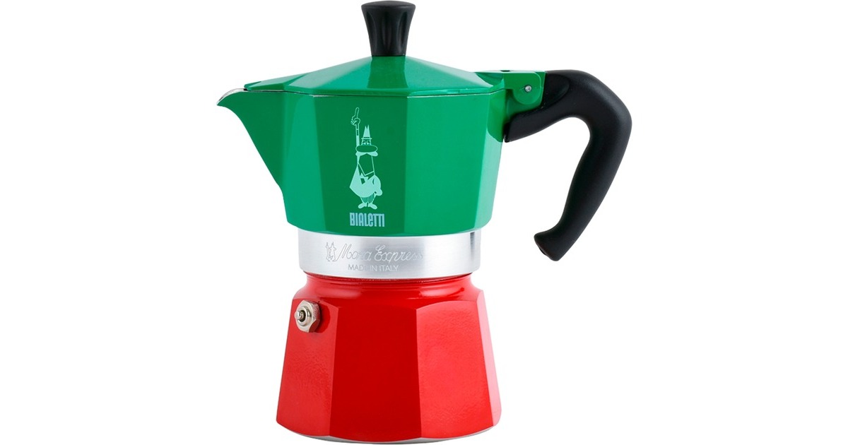 Bialetti Moka Express Tricolore, Espressomaschine(grün/rot, 6 Tassen)