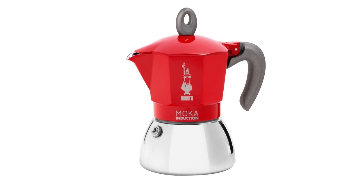 Bialetti Moka Induction, Espressomaschine(rot/silber, 4 Tassen)