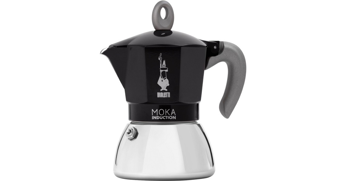 Bialetti Moka Induction, Espressomaschine(schwarz/silber, 6 Tassen)