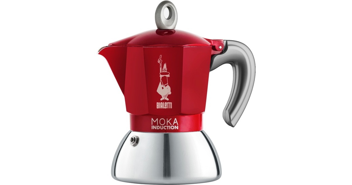 Bialetti Moka Induction, Espressomaschine(rot/silber, 6 Tassen)