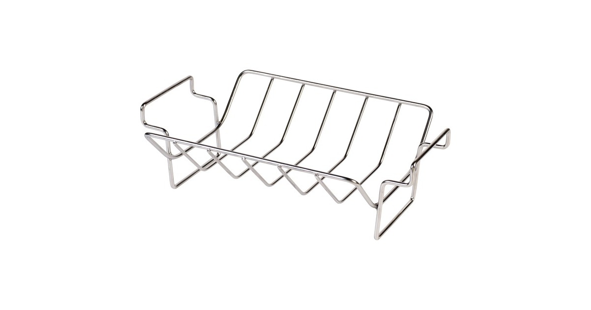 Big Green Egg Bratenkorb / Rippchenhalter groß, Grillrost(silber, für Big Green Egg Large, XLarge, 2XL)