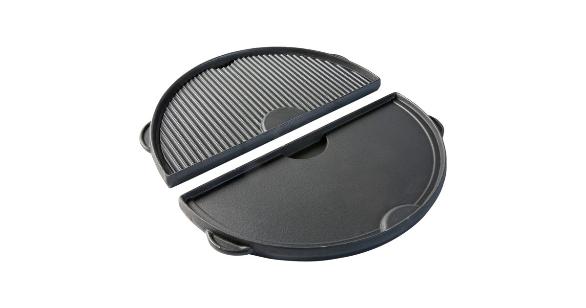 Big Green Egg Halbrunde Grillplatte aus Gusseisen XL(anthrazit, für Big Green Egg XLarge)