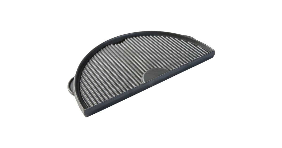 Big Green Egg Halbrunde Grillplatte aus Gusseisen XL(anthrazit, für Big Green Egg XLarge)