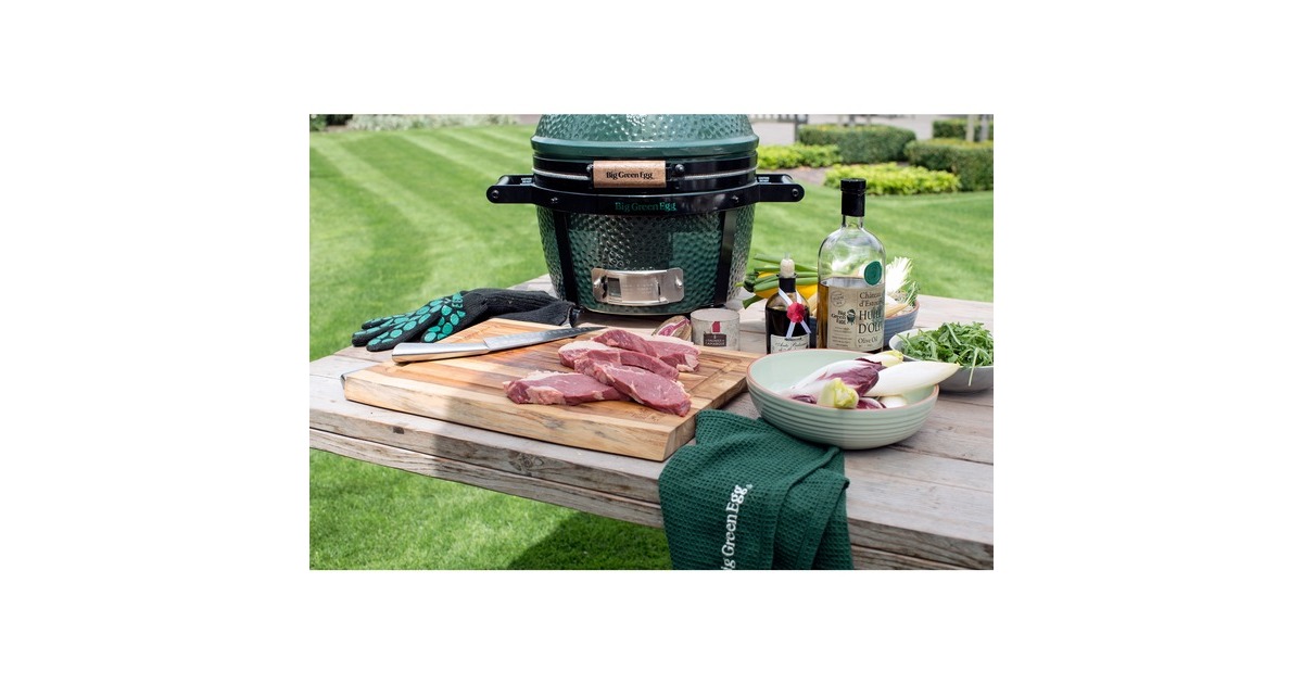 Big Green Egg Medium, Starter-Paket, Holzkohlegrill(grün, Ø 40cm)