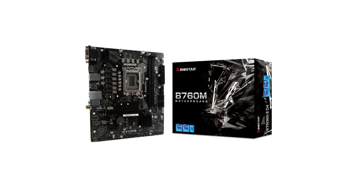 Biostar B760MX-E D4, Mainboard(dunkelgrau, Outlet)