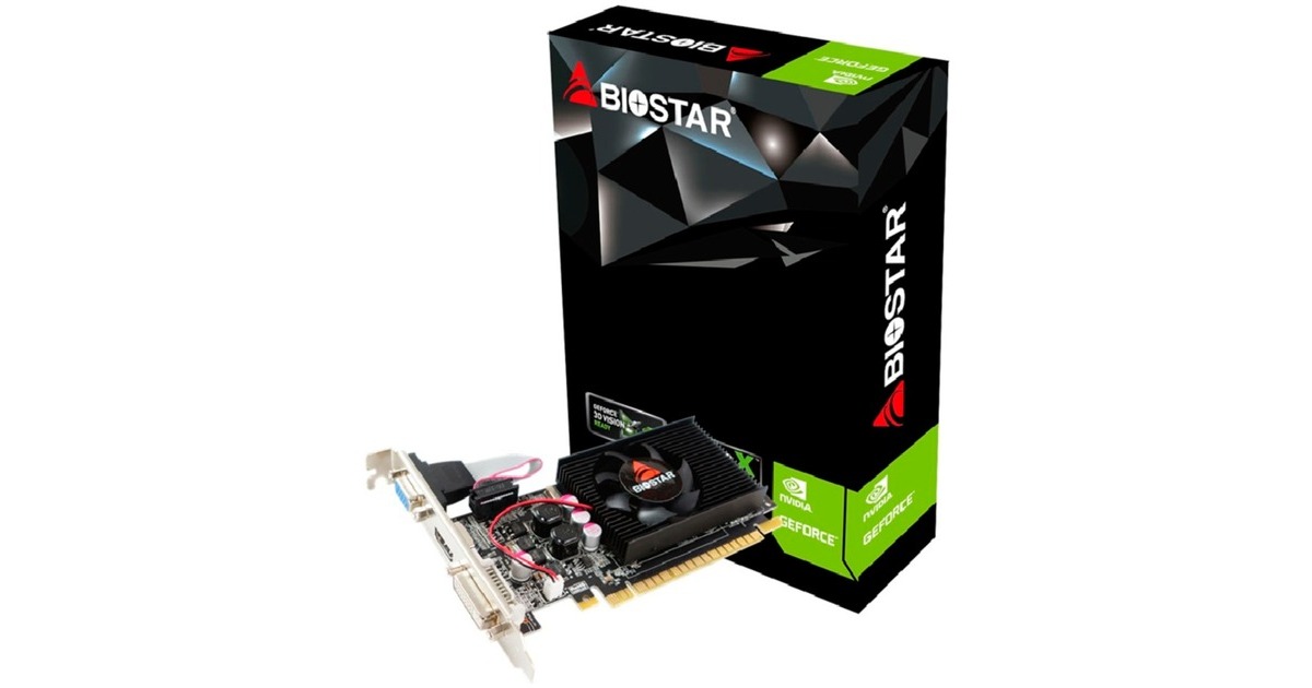 Biostar GeForce GT 610, Grafikkarte(Mini-HDMI, 2x DVI-I, Retail)