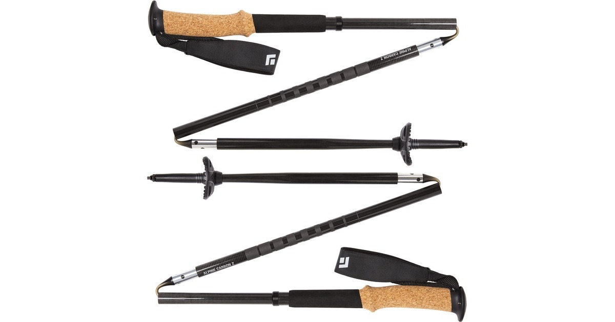 Black Diamond Trekkingstöcke Alpine Carbon Z, Fitnessgerät(schwarz, 1 Paar, 100 cm)