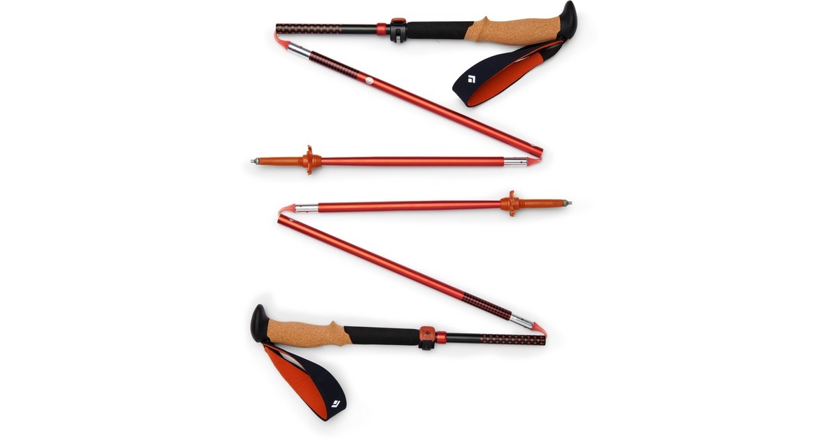 Black Diamond Trekkingstöcke Pursuit FLZ S/M, Fitnessgerät(schwarz/rot, 1 Paar, 110-125 cm)