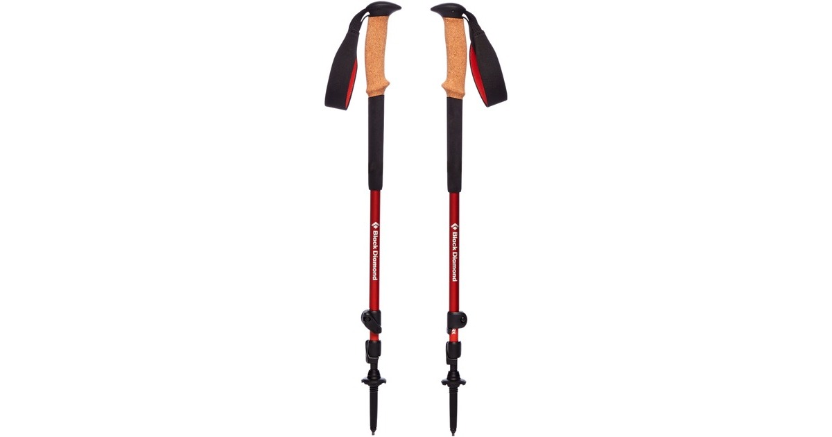 Black Diamond Trekkingstöcke Trail Cork, Fitnessgerät(rot, 1 Paar, 100-140 cm)