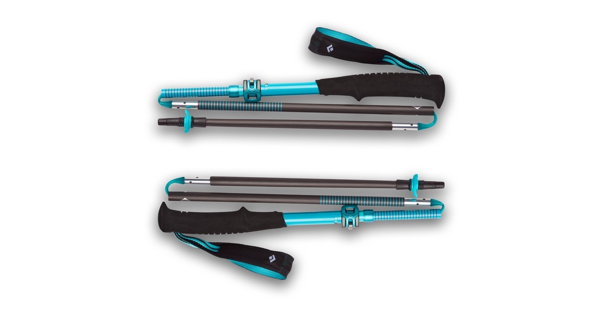 Black Diamond Trekkingstöcke Women`s Distance Carbon FLZ, Fitnessgerät(türkis, 1 Paar, 95-110 cm)
