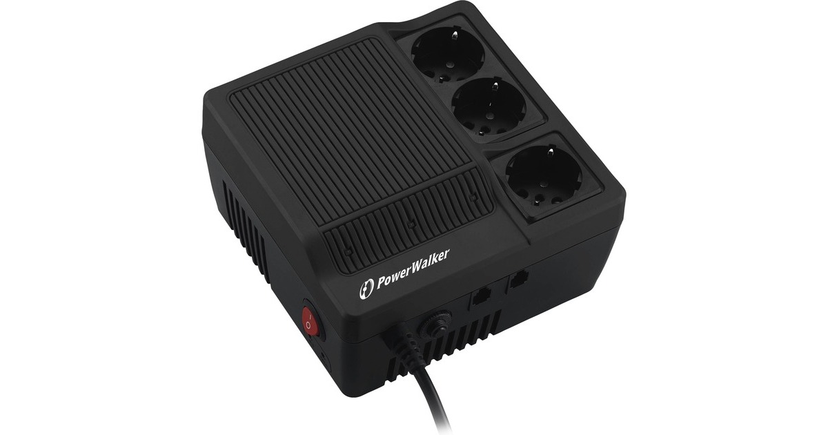 BlueWalker Spannungsregler PowerWalker AVR 1000(schwarz, Überspannungsschutz, Schalter)