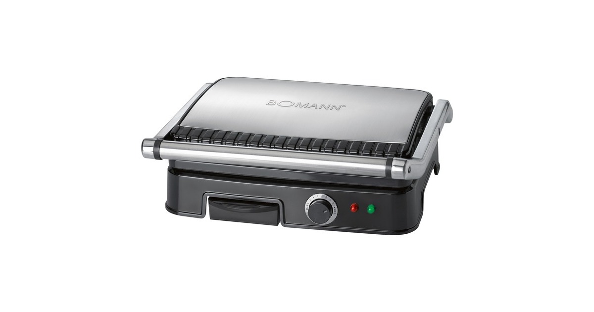 Bomann Kontaktgrill KG 2242 CB(edelstahl/schwarz, 2.000 Watt)