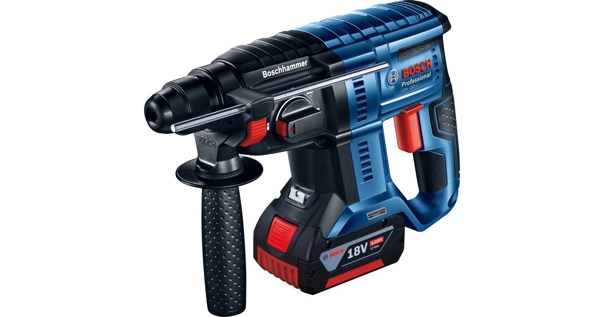 Bosch 18V-Set Bohrschrauber GSR 18V-28 + GBH 18 V-21 + GWS 18V-Li Professional(blau/schwarz, 2x Li-Ionen Akku 5,0Ah, Tasche)