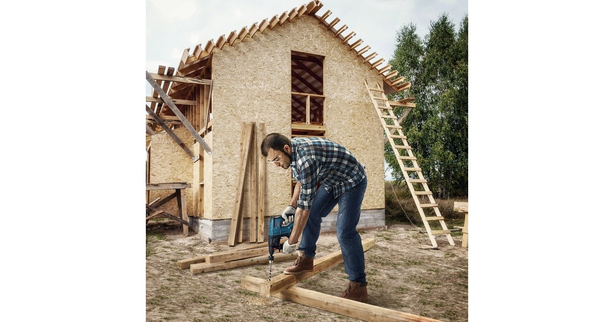 Bosch 18V-Set Bohrschrauber GSR 18V-28 + GBH 18 V-21 + GWS 18V-Li Professional(blau/schwarz, 2x Li-Ionen Akku 5,0Ah, Tasche)