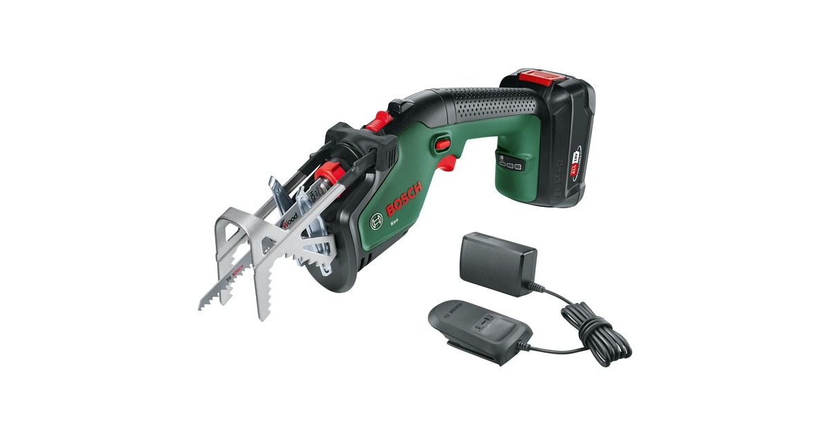Bosch Akku-Astsäge Keo, 18Volt(grün/schwarz, Li-Ionen Akku 2,0Ah, POWER FOR ALL ALLIANCE)