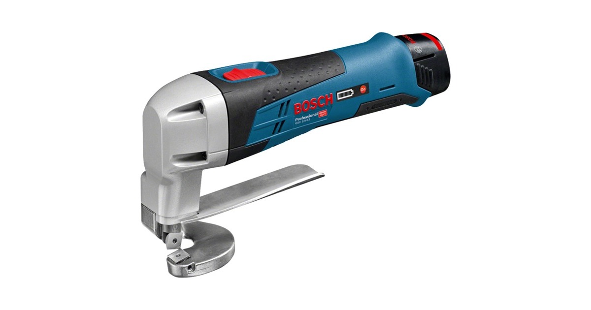 Bosch Akku-Blechschere GSC 12V-13 Professional, 12Volt(blau/schwarz, Li-Ionen-Akku 2,0 Ah, in L-BOXX)