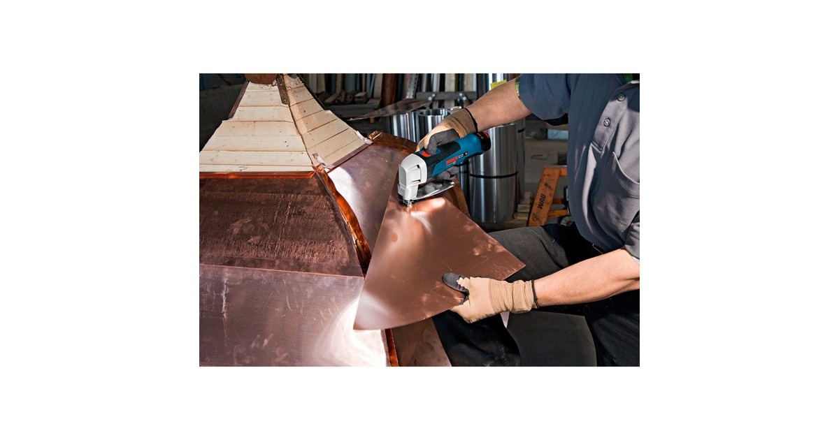 Bosch Akku-Blechschere GSC 12V-13 Professional solo, 12Volt(blau/schwarz, ohne Akku und Ladegerät, in L-BOXX)