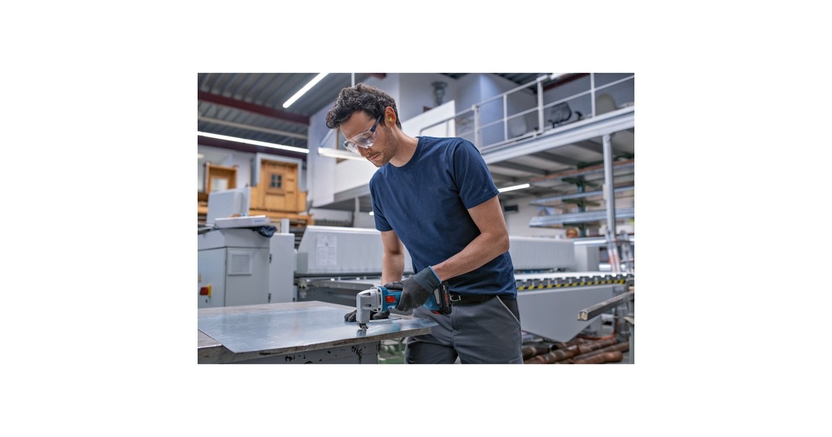 Bosch Akku-Blechschere GSC 18V-16 E Professional, 18Volt(blau/schwarz, 2x Akku ProCORE18V 4,0Ah, in L-BOXX)