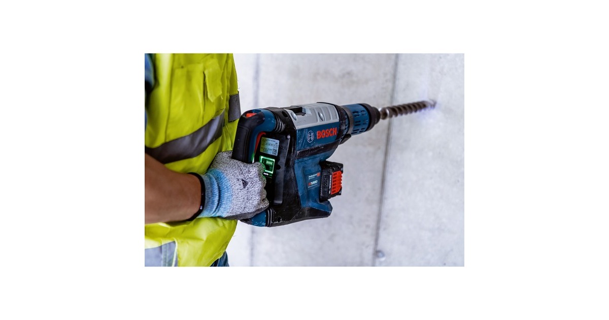 Bosch Akku-Bohrhammer BITURBO GBH 18V-45 C Professional solo(blau/schwarz, ohne Akku und Ladegerät, Bluetooth Modul, im Koffer)