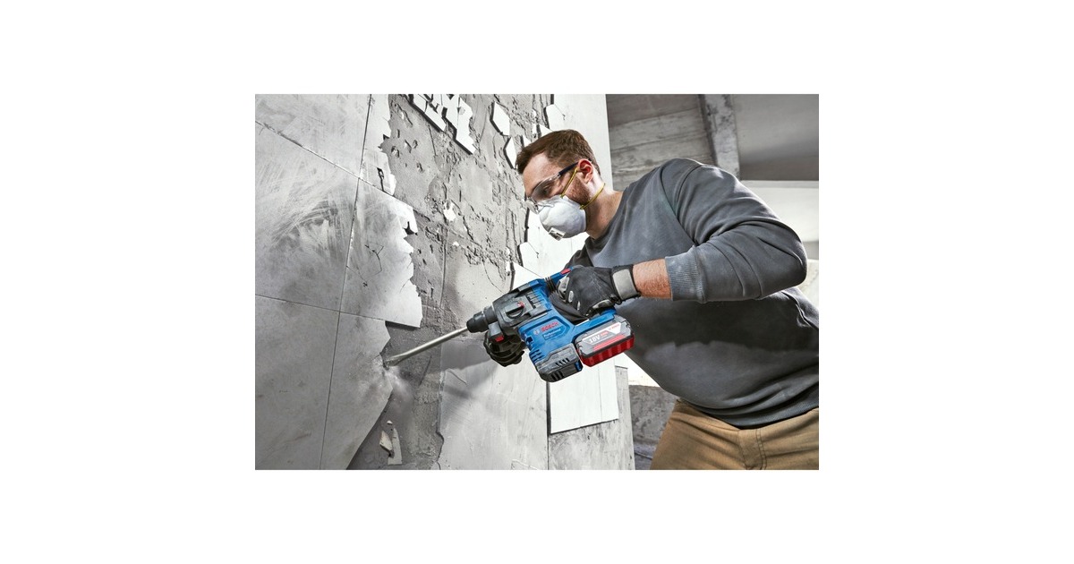 Bosch Akku-Bohrhammer GBH 18V-22 Professional solo, 18Volt(blau/schwarz, ohne Akku und Ladegerät, in L-BOXX)