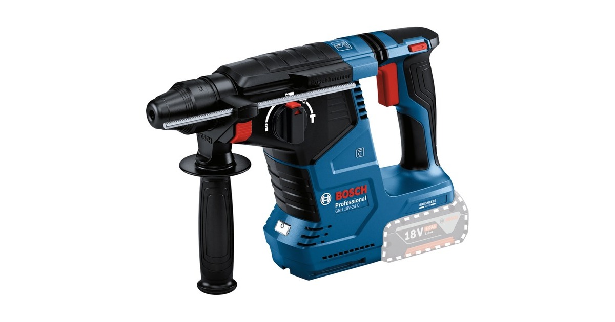 Bosch Akku-Bohrhammer GBH 18V-24 C Professional solo, 18Volt(blau/schwarz, ohne Akku und Ladegerät, mit Bluetooth)