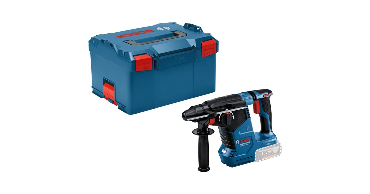 Bosch Akku-Bohrhammer GBH 18V-24 C Professional solo, 18Volt(blau/schwarz, ohne Akku und Ladegerät, mit Bluetooth, in L-BOXX)