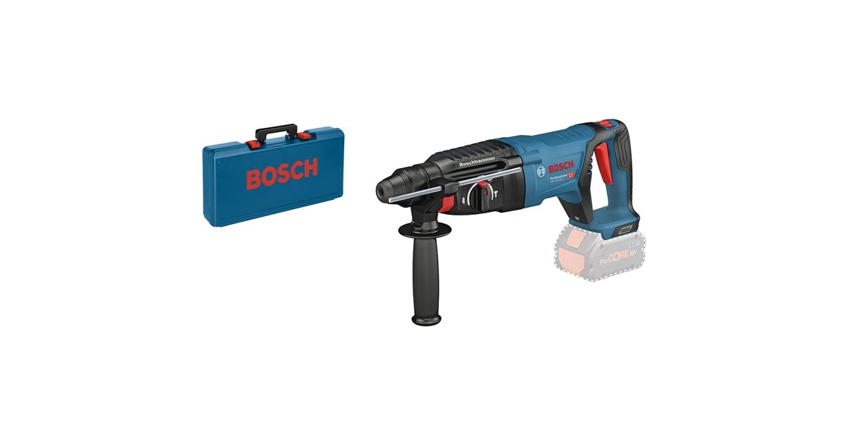 Bosch Akku-Bohrhammer GBH 18V-26 D Professional solo, 18Volt(blau/schwarz, ohne Akku und Ladegerät, im Koffer)