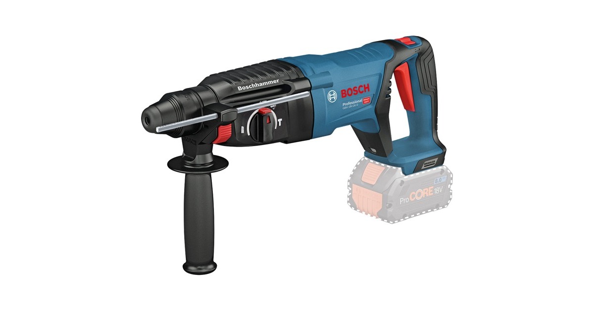 Bosch Akku-Bohrhammer GBH 18V-26 D Professional solo, 18Volt(blau/schwarz, ohne Akku und Ladegerät, im Koffer)
