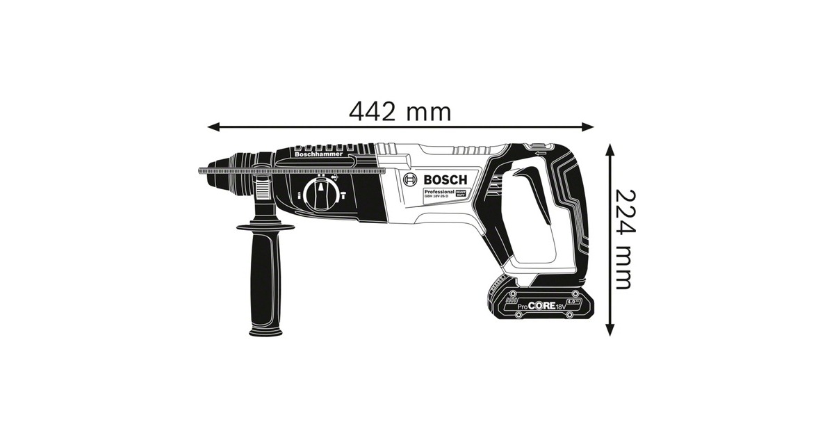 Bosch Akku-Bohrhammer GBH 18V-26 D Professional solo, 18Volt(blau/schwarz, ohne Akku und Ladegerät)