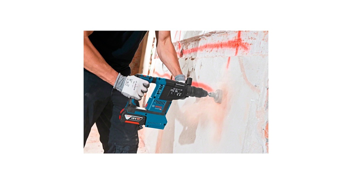 Bosch Akku-Bohrhammer GBH 18V-26 F Professional, 18Volt(blau/schwarz, 2x Akku ProCORE18V 5,5Ah, L-BOXX, Staubabsaugung)
